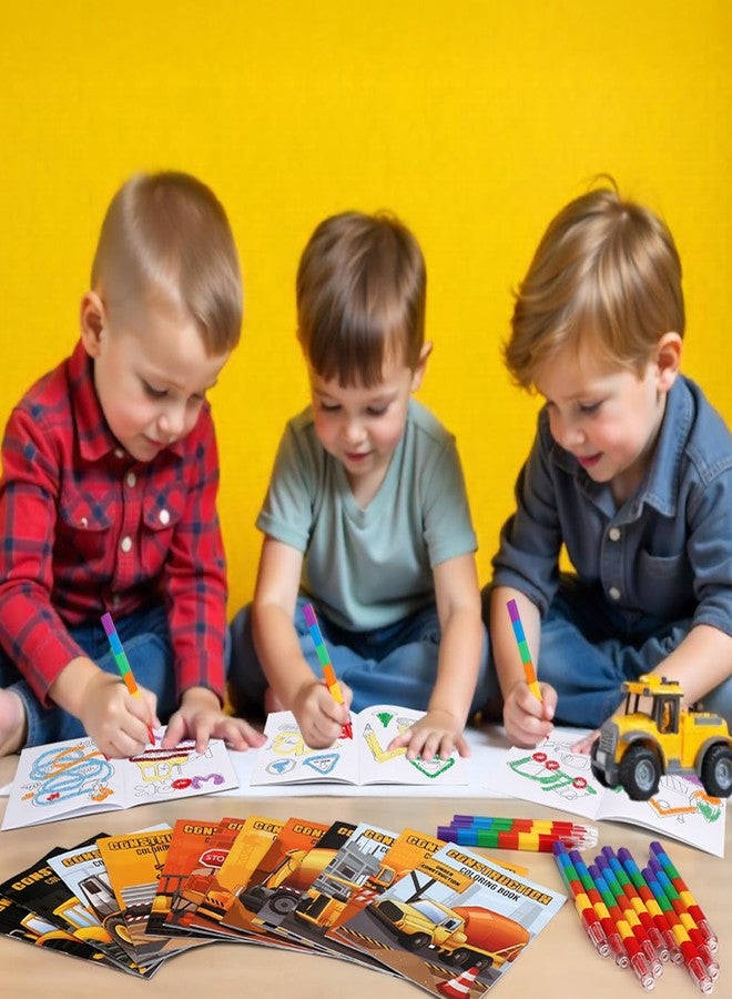 BenLouis 24 Pcs Construction Mini Coloring Books Kids Excavator Theme Party Favors Small Activity Books Bulk for Kids Construction Birthday Goodie Bags Stuffers Return Gifts Classroom Travel - Image 4